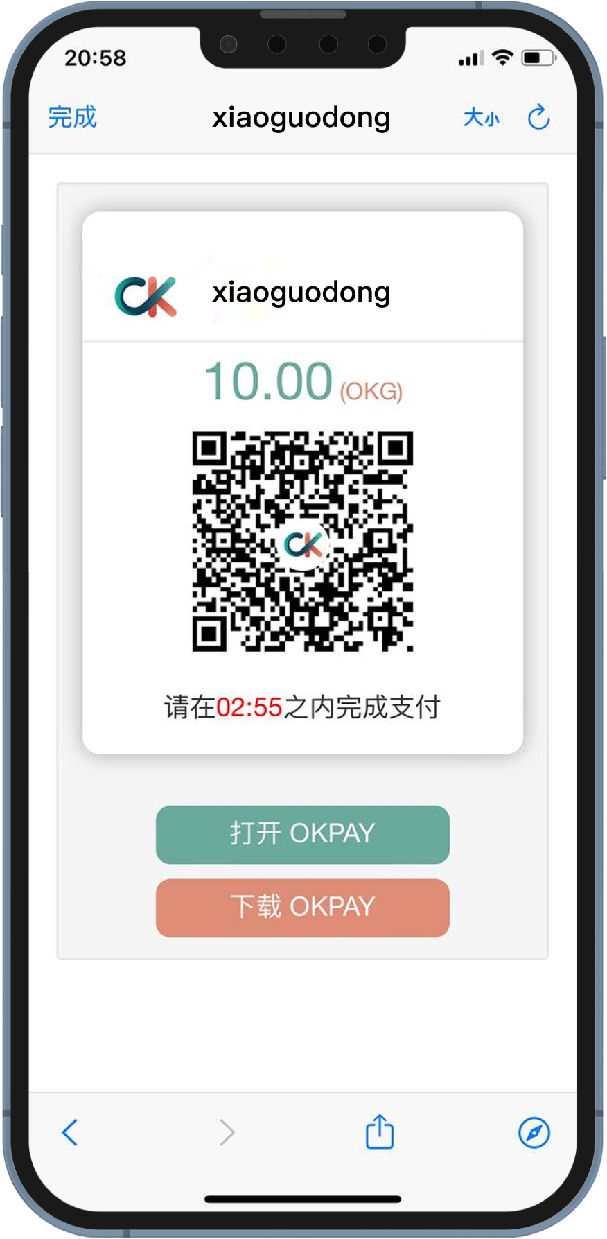钱能钱包（OKPay）充值教程步骤3